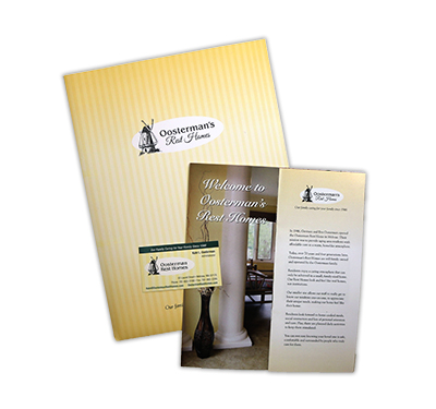 Oosterman's folder, business card and brochure