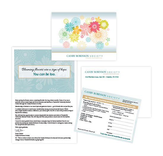 Direct mail design for Canby Robinson Society-Vanderbilt University Medical Center