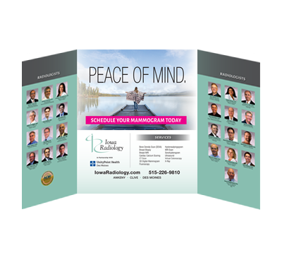 Iowa Radiology Peace of Mind Tabletop Eisplay Design